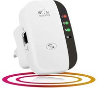 MKOIJN Repetidor WiFi, 300Mbps Extensor WiFi, Amplificador WiFi 2.4GHz con Repertidor/Ap Modo y la función WPS, Amplificador Señal de Red WiFi con Puerto Ethernet e Interfaz de Alimentación