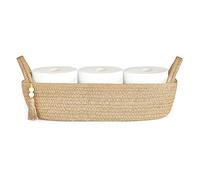 Mkono Cesta de almacenamiento pequeña para tanque de inodoro, decoración de baño, cuerda de yute, bandeja de papel higiénico, parte trasera del organizador de inodoro para estante, dormitorio, sala de