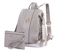 MKP COLLECTION - Juego de 2 mochilas de moda para mujer, con múltiples bolsillos, antirrobo, mochila de viaje, bolsa de hombro, Gris, M