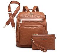MKP COLLECTION - Mochila de moda para mujer, convertible, grande, versátil, bolsa de hombro de viaje, bolso de mano, 2 unidades, Marrón, L