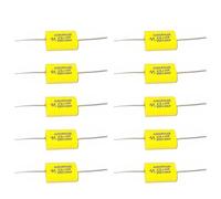 MKP HIFI Crossover Audio Capacitor 250V 4.7uF Condensador de película axial para circuitos de división de frecuencia de audio, poliéster dieléctrico, paquete de 10