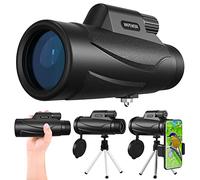 MKPEMEBR Monoculares, telescopio monocular de 12 x 50 HD, smartphone y trípode, IPX7 impermeable para observar aves con prisma BAK6 FMC para observar aves, viajes, caza, camping, senderismo