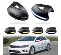 MKptopia 2 piezas de luz LED de señal de giro dinámica de ala lateral Compatible con VW Pa-ssat CC B7 B-eetle Sciro-cco EOS MK6-azul y amarillo