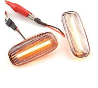 MKptopia 2 piezas Led dinámico intermitente luces de marcador lateral agua que fluye luz de señal de giro luces secuenciales Compatible con Au-di A3 S3 A8 D2 TT 8N-blanco