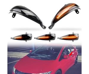 MKptopia 2 uds Luces de señal de giro dinámicas Compatible con Hon-da Ci-vic 2005-2012 Hatchback 3 puertas / 5 puertas Tipo-S Tipo-R Bombillas indicadoras de espejo lateral LED
