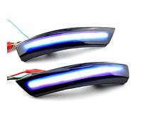 MKptopia Compatible con Fo-rd Fo-cus 2 MK2 Fo-cus 3 MK3 3,5 Compatible con Mon-deo MK4 LED luz intermitente dinámica intermitente de agua que fluye intermitente intermitente azul claro y amarillo