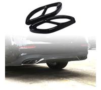 Mkptopia Cubierta de escape embellecedora de parachoques trasero Cilindro de escape Cubierta de tubo de escape Compatible con Be-nz A B C E CLA GLC GLE GLS Clase W205 W213 X253 -Negro brillante