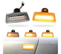 MKptopia Led dinámico luz de giro lateral intermitente intermitente secuencial Compatible con O-pel Ast-ra H MK5 Za-fira B MK2 Cor-sa D MK4-Blanco Cristal (Versión Actualizada)