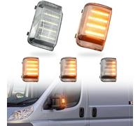 MKptopia Led dinámico marcador lateral luz de giro marcador lateral guardabarros intermitente secuencial Compatible con Peu-geot Boxer Fia-t Ducato 2006-2019-Blanco Cristal (Versión actualizada)