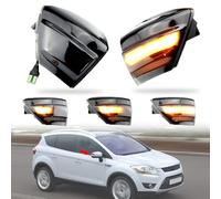MKptopia LED Luz de señal de giro dinámica Espejo lateral Luz intermitente secuencial Lámpara indicadora 2X Compatible con Fo-rd S-Max 07-14 Ku-ga C394 08-12 C-Max 11-19-Luz amarilla y azul