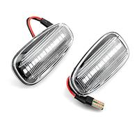 MKptopia LED señal de giro dinámica luz de marcador lateral luz intermitente secuencial Compatible con O-pel Za-fira A 1999-2005 A-stra G 1998-2009- Blanco cristal