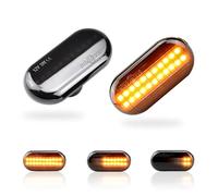MKptopia Luces de señal de giro con marcador lateral dinámico LED Compatible con Re-nault O-pel Nis-san Da-cia Du-ster Do-kker Lo-dgy Ren-ault Me-gane 1 C-lio1 (Negro (versión actualizada))