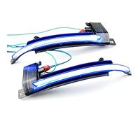 MKptopia Luz de señal de giro LED de desplazamiento dinámico, luz intermitente indicadora de espejo retrovisor secuencial Compatible con Au-di A4 A5 S5 B8 A8 Q3 8P, azul y amarillo