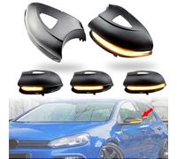 MKptopia Señal de giro de espejo lateral dinámico Led secuencial Compatible con VW Golf MK6 Compatible con GTI 6 R line VI R20 Tou-ran-con agujeros