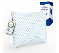 MKS Almohada de 80 x 80 cm con espuma viscoelástica y gel - Almohada con soporte ergonómico para el cuello - para adultos, dormir de espalda y de lado - Refrescante, higiénica, cómoda