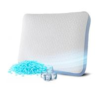 MKS Almohada de nube Air 80 x 80 - Almohada cervical de espuma viscoelástica ajustable en altura - Almohada ergonómica para dormir de lado, espalda y boca abajo - Almohada refrescante y transpirable