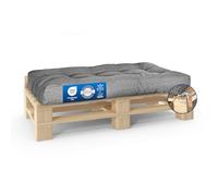 MKS Cojín para palés de 120 x 80 cm, para exteriores, con correas tensoras a juego con la paleta, balcón, sofá, resistente al agua, muebles de paletas de balcón, cojines para exteriores