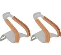 MKS Ganchos de pedal Half Clip w/leather marrón one_size