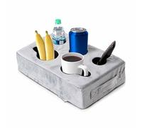 MKS. Soporte para bebidas de terciopelo, extraíble y lavable, con soporte para tazas de café, para casa, coche, baño, parque, viajes, interiores, exteriores, gris