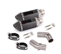 MKSZY Motocicleta Motocicleta para D&ucati Monster 696 695 795 796 1100 51MM S&istema De Escape Doble Conexión Media Enlace Tubo Silenciador Tubo De Cola DB Killer
