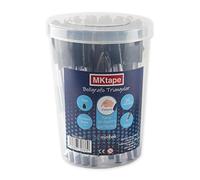 Mktape Pack de 36 Bolígrafos Triangulares con Capucha - Tinta Negra - Punta de 1 mm Recubierta de Plástico Resistente - Ideal para una Escritura Suave - Agarre Ergonómico
