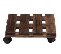 Mkuha Transportadores de Macetas, Base con Ruedas para Macetas, Soporte para Macetas con Ruedas Cuadrado, Soporte para Macetas Interior Madera, Base con Ruedas Carga Pesada, 2, 30