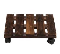 Mkuha Transportadores de Macetas, Base con Ruedas para Macetas, Soporte para Macetas con Ruedas Cuadrado, Soporte para Macetas Interior Madera, Base con Ruedas Carga Pesada, 2, 35