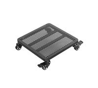 Mkuha Transportadores de Macetas de Metal Cuadrado, Base con Ruedas para Macetas, Soporte para Macetas con Ruedas con Frenos, Base con Ruedas Carga Pesada, Exterior,Negro,25x25cm