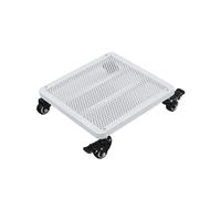 Mkuha Transportadores de Macetas de Metal Cuadrado, Base con Ruedas para Macetas, Soporte para Macetas con Ruedas con Frenos, Base con Ruedas Carga Pesada, Exterior,Blanco,40x40cm