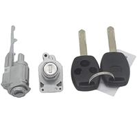 MKVAXR Actuador de bloqueo de puerta automático Al231 Teclas de botón de barril de cerradura de puerta de interruptor de encendido, para Civic 06-08, para Crv(BLACK 3 Button Keys)