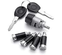MKVAXR Actuador de bloqueo de puerta automático Juego de 2 llaves de interruptor de encendido y cilindro de cerradura de puerta, para Vw, para Caravelle T4 1990-2003