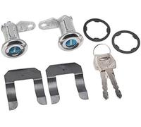 MKVAXR Actuador de bloqueo de puerta automático Juego de barril cerradura puerta interruptor encendido coche, 2 cilindros, antirrobo 5070001, para reemplazo llaves, camión F100 F250