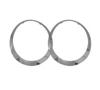 MKVAXR For F55 F56 F57 2014 2015 2016 2017 2019 Marco de anillo embellecedor faro 51712285495 51712285496 51137300631 51137300632 Embellecedor para faros delanteros de coche(Silver Plated a Pair)