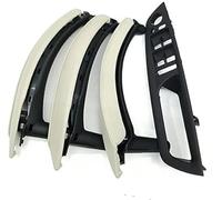 MKVAXR, for, X5 X6 E70 E71 E72 RHD Mano Derecha Conductor Puerta Interior Apoyabrazos Tirador de Cuero Juego Completo 2007-2013 Manijas de Puertas Interiores de automóviles(Black Creamy 7pcs)