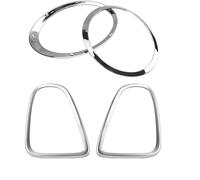MKVAXR Kit de 4 marcos for faros delanteros y traseros, embellecedores párpados rejilla, for R55, R56, R57 (2007-2015) Embellecedor para faros delanteros de coche(Chrome)