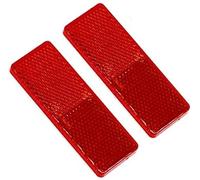MKVAXR Lámpara de marcador trasera automática Paquete de 2 reflectores autoadhesivos, poste reflectante seguridad adhesivo redondo, para postes puerta valla(Red Rectangular Self adhesive)