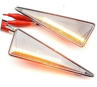 MKVAXR Luces dinámicas indicadoras de señal giro lateral, para Renault, para Megane Mk2, Cc Espace, para Mk4 Scenic Wind Avantime Thaliawhite Luz indicadora lateral(BLACK Crystal White)