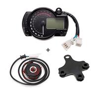 MKVAXR Medidor digital LCD de luz moderna for motocicleta, velocímetro, tacómetro, odómetro, ajustable, 7 colores, 15000 rpm Medidor de datos de viajes en motocicleta(Lavender)