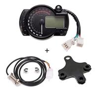 MKVAXR Medidor digital LCD de luz moderna for motocicleta, velocímetro, tacómetro, odómetro, ajustable, 7 colores, 15000 rpm Medidor de datos de viajes en motocicleta(With bracket)