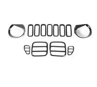 MKVAXR Pegatinas del Kit de decoración de la Cubierta de la Parrilla de la lámpara de la luz Trasera Exterior del Coche, for Jeep, Renegade 2015-2017 Car Styling ABS Cubierta para Faros Delanteros de