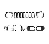 MKVAXR Pegatinas del Kit de decoración de la Cubierta de la Parrilla de la lámpara de la luz Trasera Exterior del Coche, for Jeep, Renegade 2015-2017 Car Styling ABS Cubierta para Faros Delanteros de
