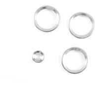 MKVAXR Piezas de pegatinas de botones automáticos, for Range, Rover, Evoque 2012-2016 2017 2018 Perilla de aire acondicionado for automóvil Botón de control de volumen de audio Decoración circular Cub