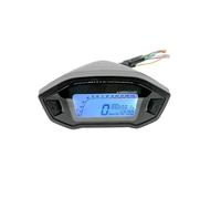 MKVAXR Velocímetro digital universal LCD for motocicleta, odómetro, tiempo, nivel de combustible, 7 luces fondo, 2, 4 cilindros, 13000 rpm Medidor de datos de viajes en motocicleta