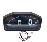 MKVAXR Velocímetro LCD universal for motocicleta, retroiluminación digital, resistente al agua, odómetro, tacómetro, 1, 2 y 4 cilindros, ajuste Medidor de datos de viajes en motocicleta(With sensor)