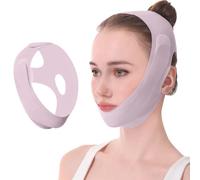 MKVZIYE V Line Lifting Mask Doble Barbilla Cinturón de Elevación de Estiramiento Facial Correa Facial Reutilizable y Ajustable,Adecuado para todo tipo de rostros, rosa claro