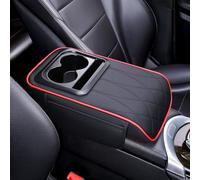 MKWGZPGW Cubierta Consola Central AutomóVil para Toyota CHR C-HR 2016-2023, Cojín Reposo Brazo Multifuncional Cuero con Portavasos Y Almacenamiento, Accesorios,Black Red
