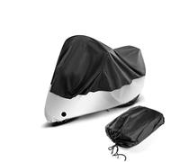 MKWGZPGW Funda Moto para Aprilia Tuono 1100 2015-2024, 190T Poliester Funda Impermeable, con Agujeros Bloqueo, Exterior Interior, Anti Polvo Protección UV,Black Silver-L(220 * 90 * 110CM)