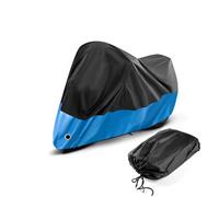 MKWGZPGW Funda Moto para Zontes 368G (2024+), 190T Poliester Funda Impermeable, con Agujeros Bloqueo, Exterior Interior, Anti Polvo Protección UV,Black Blue-XL(230 * 90 * 125CM)