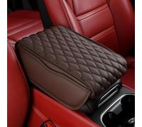 MKWGZPGW Funda Reposabrazos Coche para Ford Bronco 2-Door 2021-2025, Multifuncional Cuero Cojín Reposabrazos Coche, Universal, con 2 Bolsa Almacenamiento,Brown- Small
