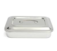 MKYYIOED Fiambrera Acero Inoxidable Bandeja dental, tapa quirúrgica for enfermería, contenedor esterilizador de equipo médico for dentista, caja almacenamiento(11.5in)